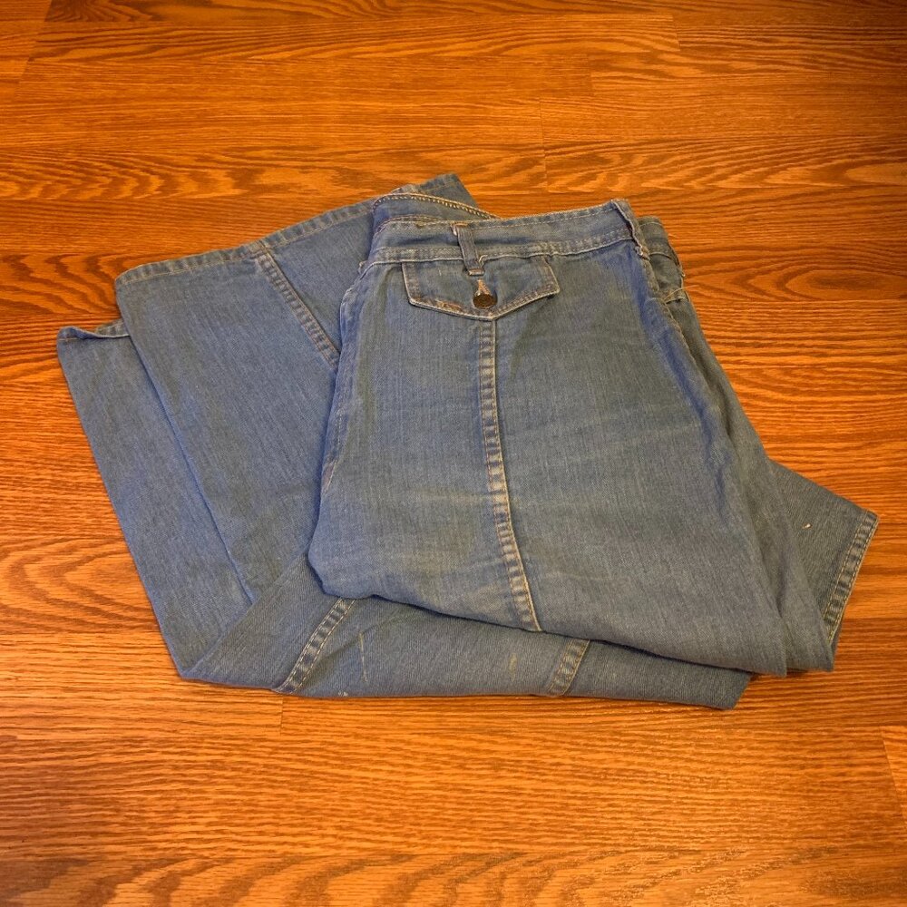 Vintage 70S Hi-Gear Front Pocket Bell Bottom Disco Retro Pockets Blue Jean